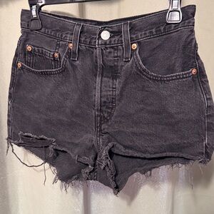 Levi's Charcoal Distressed Jean Shorts